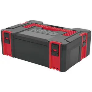 Versatile 445x310x150mm Stackable Tool Box - Portable Red ABS Storage Solution