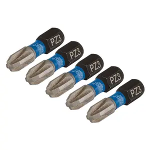 Draper Expert PZ-Type Impact Screwdriver Bits, No.3 x 25mm, 1/4" Hex (Pack of 5) 04975