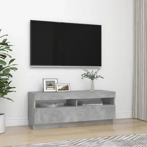 Berkfield TV Cabinet with LED Lights Concrete Grey 100x35x40 cm