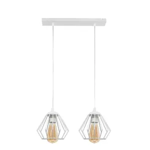 Luminosa Agat Straight Bar Pendant Ceiling Light White 40cm