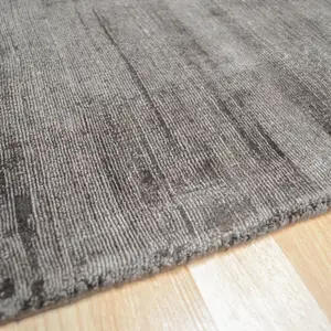 Chocolate Viscose Easy to clean Plain Handmade , Luxurious , Modern Rug for Living Room, Bedroom - 240cm X 340cm