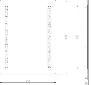 Luminosa Knightsbridge Battery Operated IP44 LED Bathroom Mirror with Frosted Panels - MLBA6045F