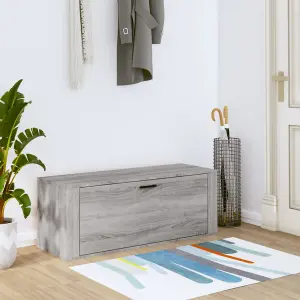 Berkfield Wall Shoe Cabinet Grey Sonoma 100x35x38 cm Engineered Wood