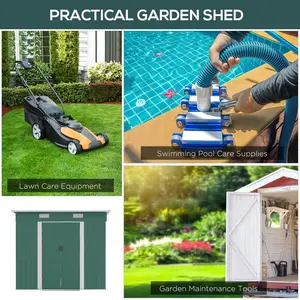 Albelo 7" W x 4" D Metal Pent Garden Shed