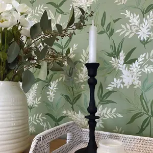 Olivia Floral Wallpaper Sage Green Belgravia 5907