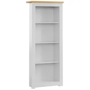 Vida Designs Arlington White 4 Tier Bookcase Freestanding Shelving Unit (H)1400mm (W)600mm (D)240mm