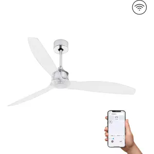 Luminosa Just Chrome Ceiling Fan With DC Motor Smart - Remote Included