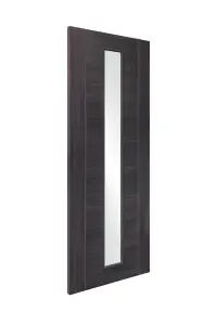 Internal Laminate Umber Grey Forli Door with Clear Glass  - 1981 x 610 x 35mm (24")