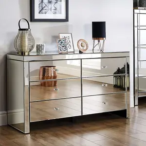 Birlea Seville 6 Drawer Chest Mirrored