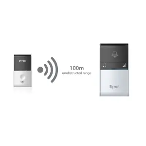 Byron Kinetic White Wireless Door chime, Set of 2