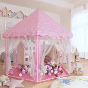 Berkfield Princess Play Tent with 250 Balls Pink 133x140 cm