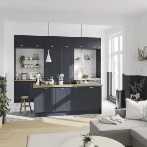 GoodHome Artemisia Matt midnight blue Classic shaker Tall wall Cabinet door (W)150mm (H)895mm (T)18mm