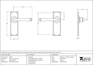 From The Anvil Satin Marine SS (316) Avon Lever Latch Set