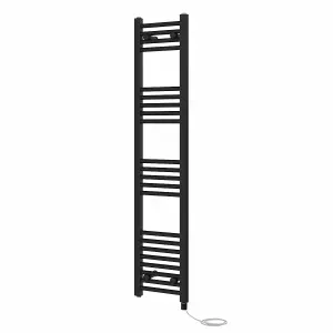 Rinse Bathrooms 800W Electric Heated Warming Towel Rail Bathroom Radiator Black - 1400x300mm