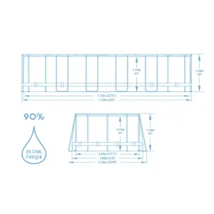 Bestway Power Steel Oval 24ft x 12ft x 52" Above Ground Swimming Pool