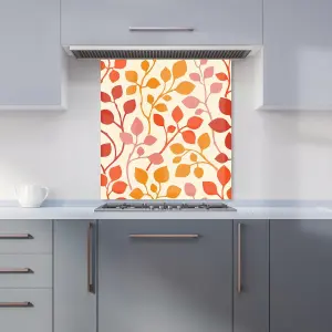 Colorful Autumn Leaves Premium Glass Kitchen Splashback W700mm x H650mm