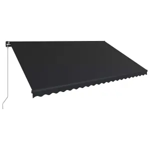 Berkfield Manual Retractable Awning with LED 500x300 cm Anthracite