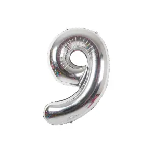 Realmax 9 Number Balloon Silver (One Size)