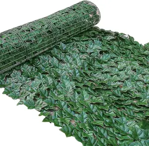 Faux Ivy Leaves Hedge on Roll Artificial Screening Green Ivy Leaf Panels Privacy Wall Garden Fence Outdoor Decoration (1mx3m)