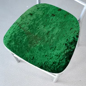 Emerald Green Velvet Chair Seat Pad Cover - Pack of 10