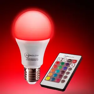 AURAGLOW 10w Remote Control Colour Changing LED Light Bulb - E27