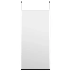 vidaXL Door Mirror Black 30x60 cm Glass and Aluminium