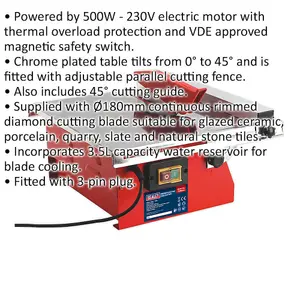 High-Performance 180mm Portable Tile Cutter with Water Cooling System