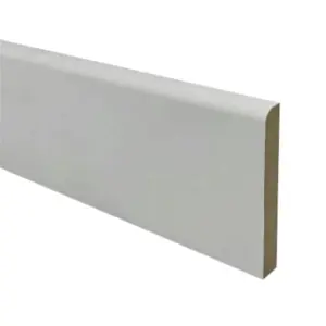 PACK OF 20 (Total 20 Units) - 18mm x 44mm White Primed MDF 9mm Radius Once Round Architrave - 4400mm Length