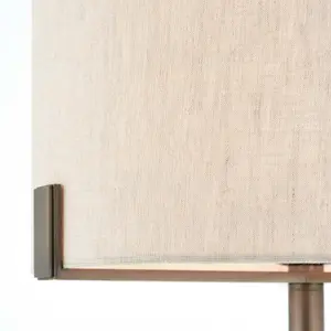 Hatton Brushed Bronze with Natural Linen Shade Classic Style 1 light Table Light