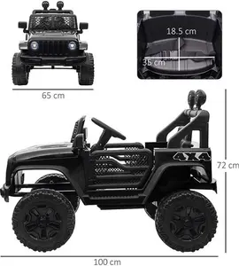 Kids Black Electric Off-Road Ride On Car Toy Truck Truck Off-Road Toy Black - HOMCOM