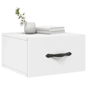 Berkfield Wall-mounted Bedside Cabinet White 35x35x20 cm