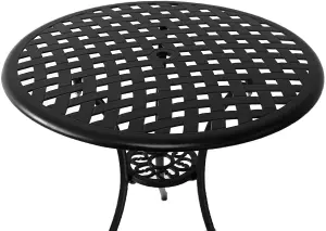 Homeology OSHOWA Black Garden and Patio Cast Aluminium Bistro Table