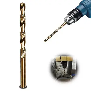 Rennie Tools 9mm HSS Gold Cobalt Jobber Drill Bit For Stainless Steel, Hard Metals, Aluminium, Cast Iron, Copper