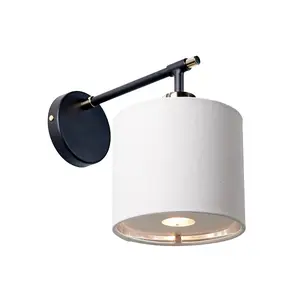 Luminosa Balance Wall Lamp with Shade, Black, Polished Nickel