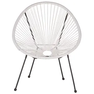 Set of 2 Garden Chairs ACAPULCO II PE Rattan White