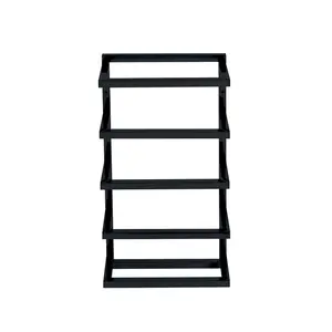 5 Tier Wall Mounted Towel Rack Black