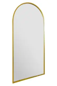 MirrorOutlet Arcus - Gold Framed Arched Full Length Leaner / Wall Mirror 71" X 35" (180CM X 90CM)