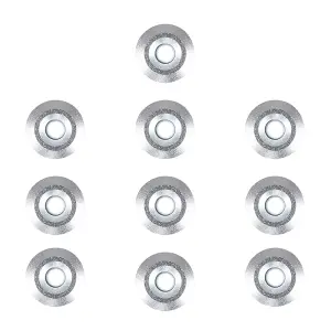 ValueLights 10 Pack IP67 Rated 15mm White LED Round Decking Kitchen Plinth Lights Kit