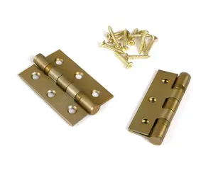 From The Anvil Satin Brass 3" Ball Bearing Butt Hinge (Pair) ss