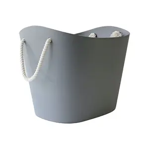 Balcolore Laundry Basket Grey / Large (37.5 cm H x 33 cm W x 50 cm D)