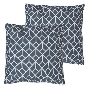 Veeva Indoor Outdoor Cushion Set of 2 Slate Grey Water Resistant Cushions