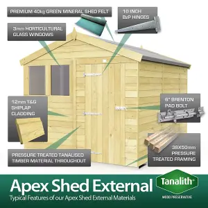 4 x 13 Feet Apex Security Shed - Single Door - Wood - L387 x W118 x H217 cm