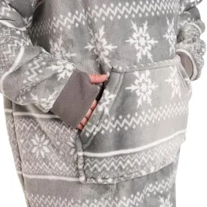 Celebright Oversized Christmas Themed Sherpa Wearable Hoodie Unisex Nordic Grey - Child