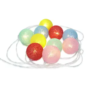 ValueLights Set of 10 Kids Battery Powered Fairy String Lights with Cotton Balls