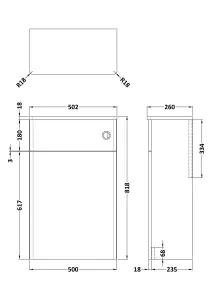 Traditional Floor Standing WC Unit  , 500mm - Satin Green