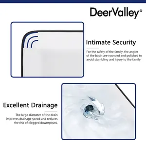 DeerValley 370mm White Ceramic Rectangular Countertop Basin Bathroom Sink