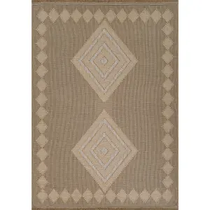 KEYURI Machine Washable Jute Boho Area Rug 198 x 275 cm