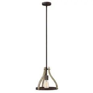 Elstead Middlefield 1 Light Ceiling Mini Pendant Iron Rust, E27