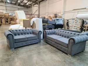 Olympia Chesterfield 3 Seater & 2 Seater - Grey