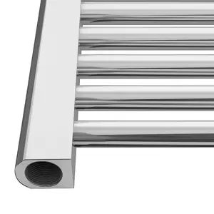 Rinse Bathrooms Curved Electric Heated Towel Rail Pre-filled Thermostatic Bathroom Towel Radiator Chrome 1100x500mm 250W